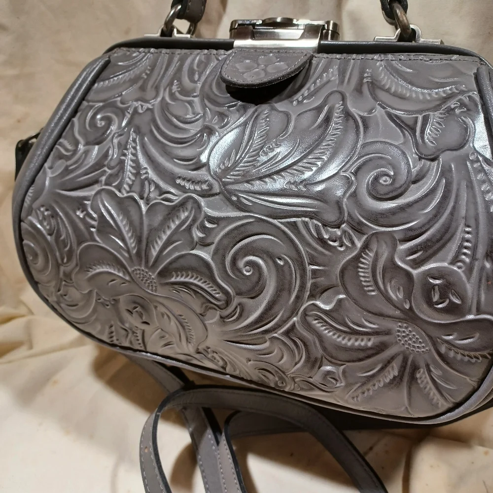 Patricia Nash All Leather Satchel Or Shoulder Bag - Picture 4 of 10